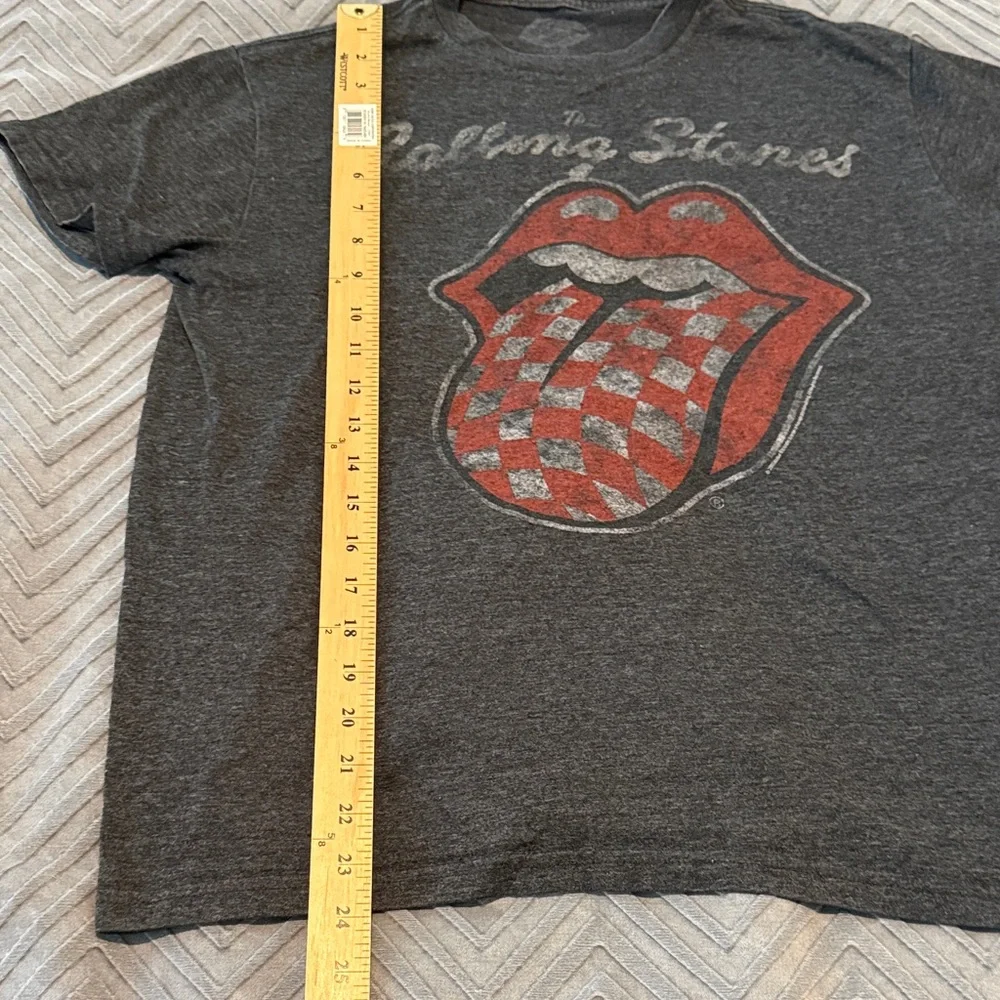 The Rolling Stones Gray Checkerboard Graphic Tee